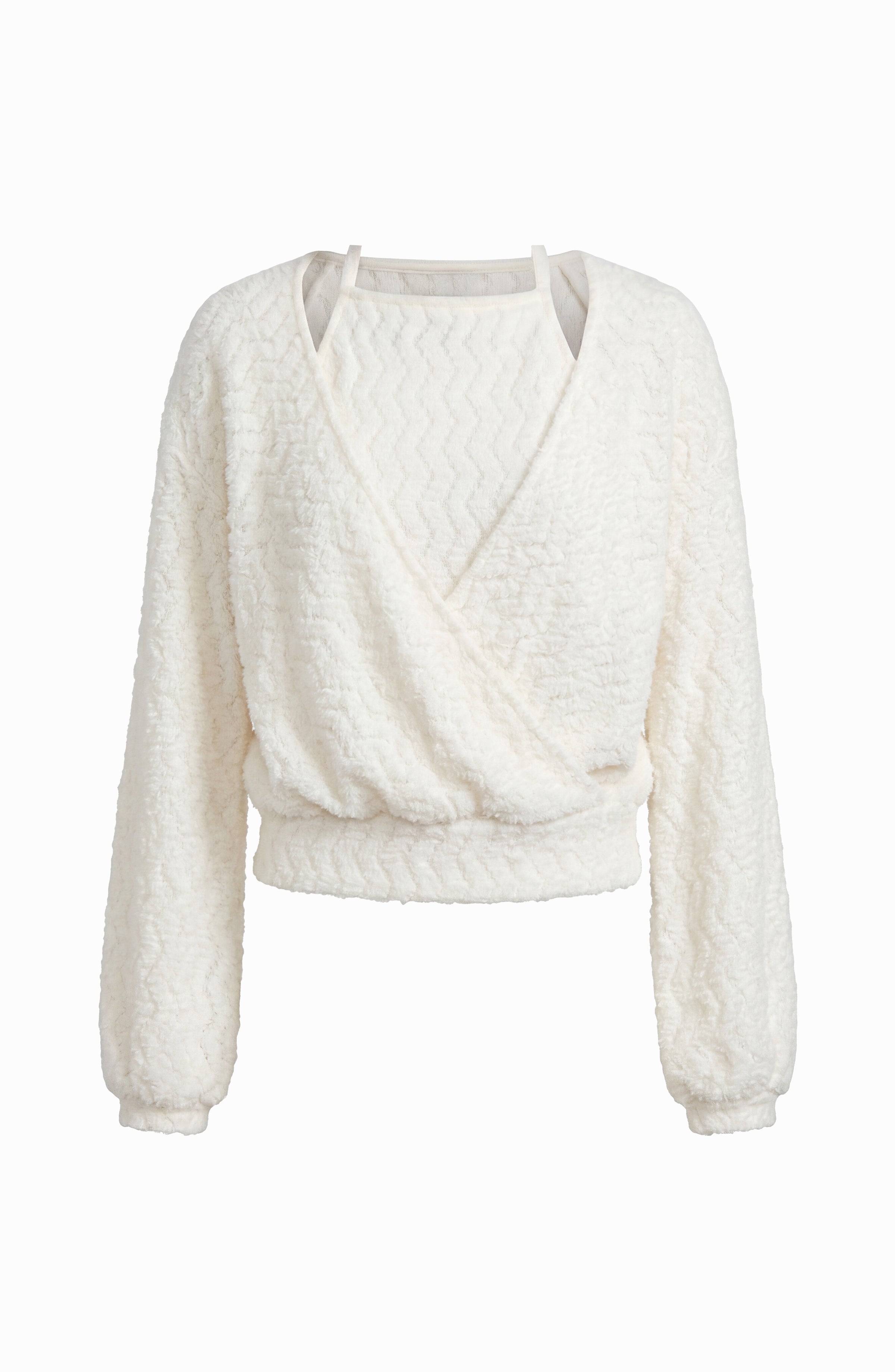 Liverpool 2-in-1 Halter Wrap Sweater - CREAM, alternate view