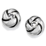 Brighton Love Me Knot silver mini post earrings with crystal centers