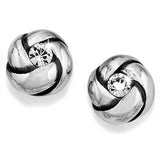 Brighton Love Me Knot silver mini post earrings with crystal centers