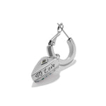 Brighton Love Messages reversible hoop earrings in silver with blue accents and love script