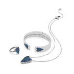 Brighton Love Messages jewelry set with blue crystal heart accents on white background