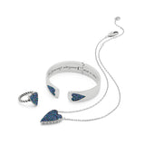 Brighton Love Messages jewelry set with blue crystal heart accents on white background