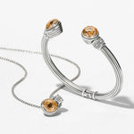 Brighton Meridian Aurora Petite Hinge Bangle in Silver Gold at ooh la la! in Grapevine TX 76051