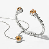 Brighton Meridian Aurora Petite Hinge Bangle in Silver Gold at ooh la la! in Grapevine TX 76051