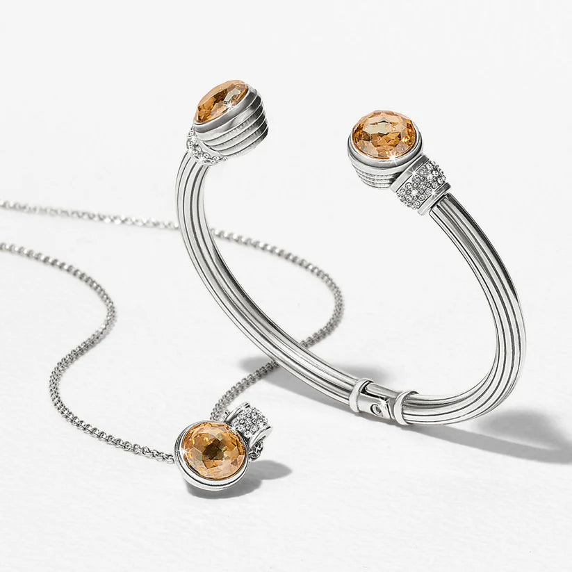 Brighton Meridian Aurora Petite Hinge Bangle in Silver Gold at ooh la la! in Grapevine TX 76051