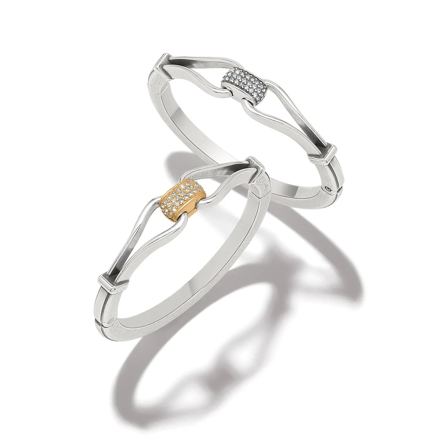 Brighton Meridian Classic 2 Tone Hinged Bangle at Ooh La La! in Grapevine TX 76051