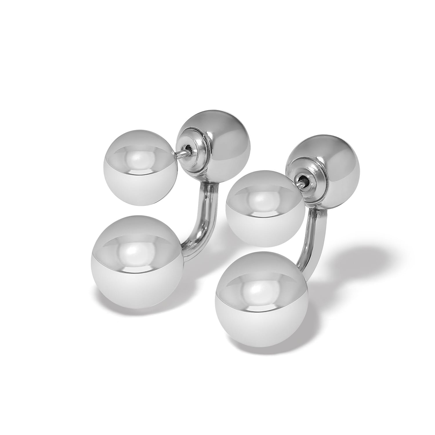 Brighton Meridian Petite silver sphere drop earrings with curved post design