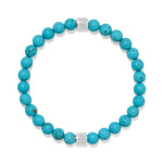 Brighton Meridian Petite turquoise beaded stretch bracelet with silver crystal accent beads