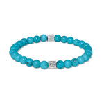 Brighton Meridian Petite turquoise beaded stretch bracelet with silver crystal cube accents