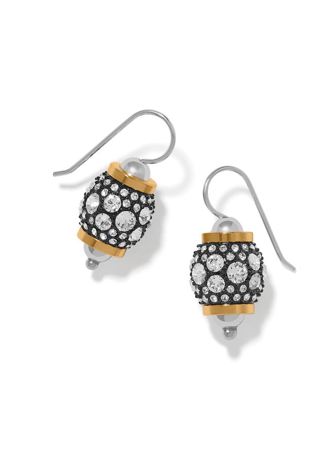 Brighton Meridian Solis French Wire Earrings with crystal pavé and gold band accents