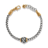 Brighton Meridian Solis Hem Bracelet with silver box chain and crystal pavé bead