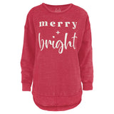 Merry + Bright Sweatshirt in red at ooh la la! in Grapevine TX 76051