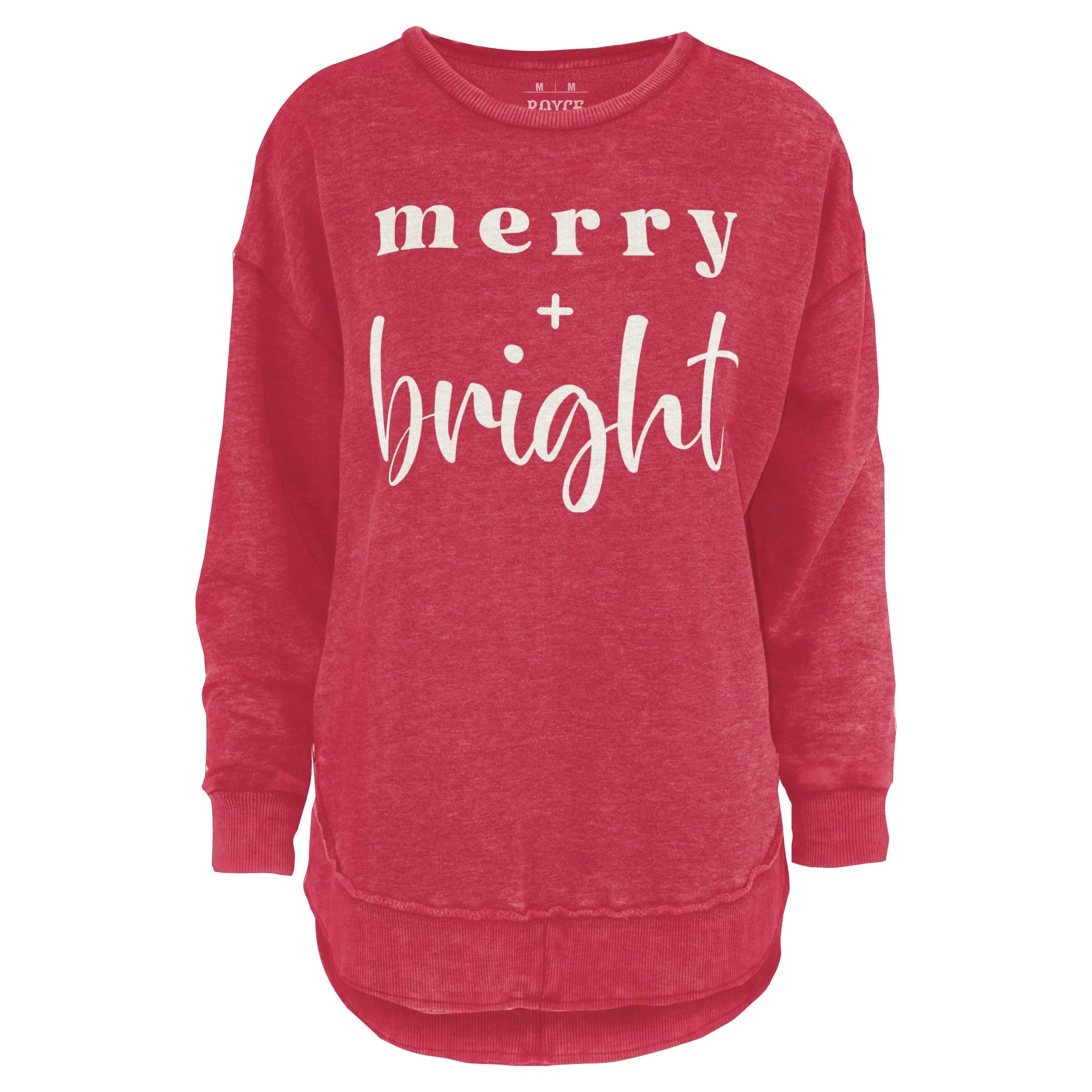 Merry + Bright Sweatshirt in red at ooh la la! in Grapevine TX 76051