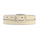 Brighton Mingle reversible belt in cream leather with ornate silver buckle