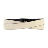 Brighton Mingle reversible belt in black and cream leather with silver buckle