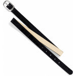 Brighton Mingle reversible belt in black leather with cream tan reverse side and silver buckle