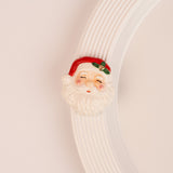 Nora Fleming Jolly Old Soul mini Santa face figurine on white ridged platter edge