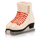 Nora Fleming ceramic ice skate mini figurine with red laces and silver blade