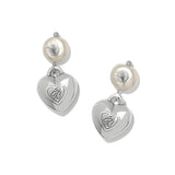 Brighton One Heart Pearl Post Drop Earrings at ooh la la in Grapevine TX 76051