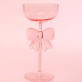 Bow & Bubbly Coupe and Wine Glass in pink at ooh la la! in Grapevine TX 76051