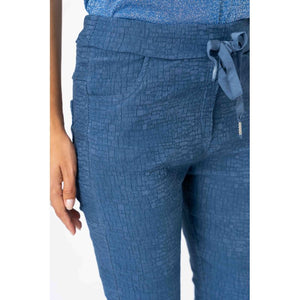Made in Italy Python Embossed Jegging in Blue at ooh la la! in Grapevine TX 76051