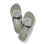 Brighton Artful sandals, silver platform flip flops, Contempo wedge thong, women’s designer sandals, silver plated flip flops, luxury beach footwear, Brighton Contempo collection, comfortable wedge sandals. at ooh la la! in Grapevine TX 76051