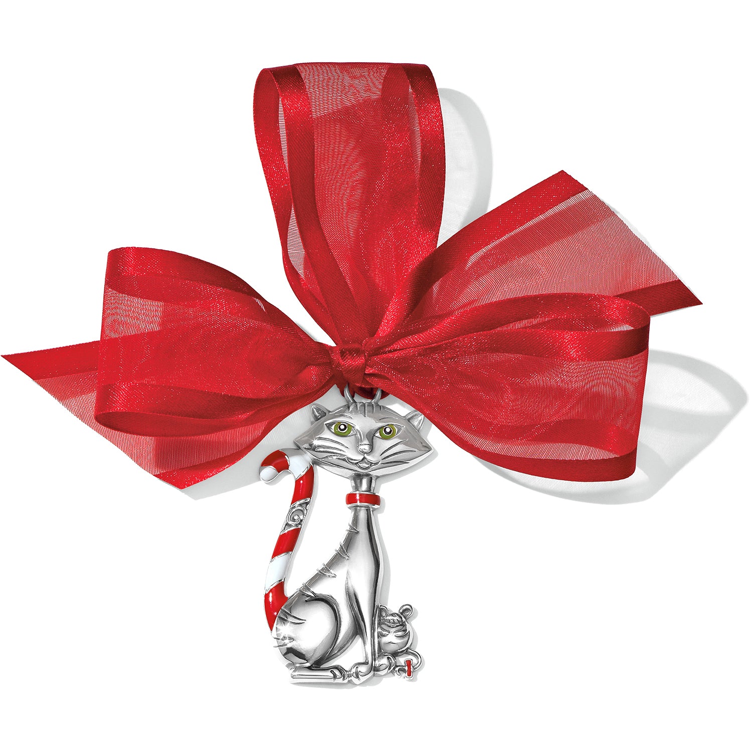 Candy Cane Cat Ornament