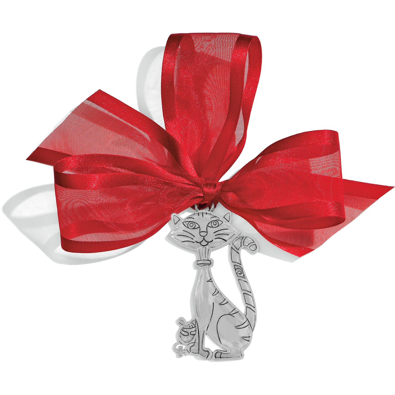 Candy Cane Cat Ornament