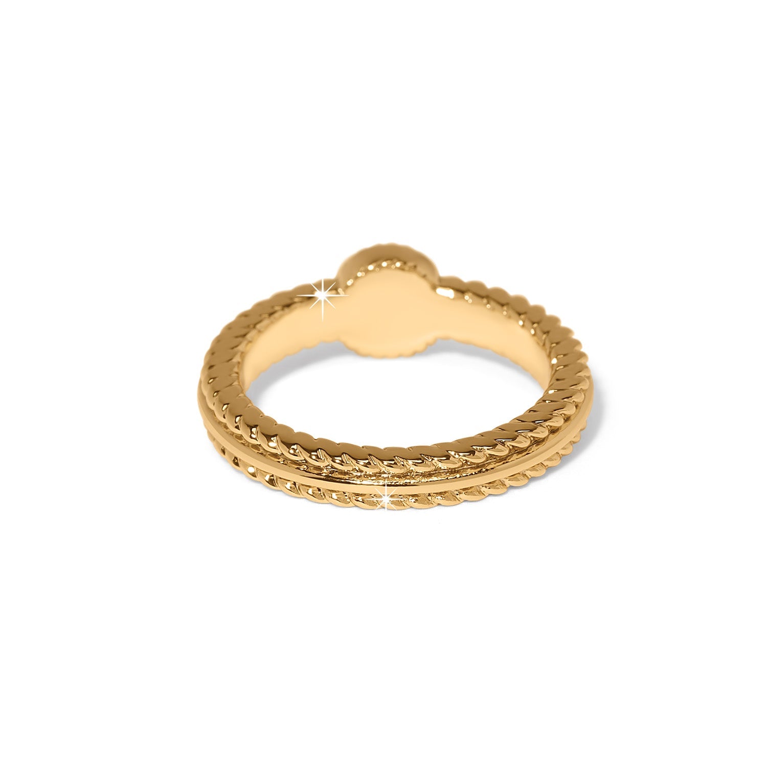 Brighton Illumina Celeste gold dome ring with textured band on white background