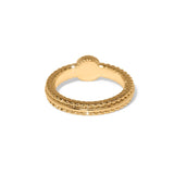 Brighton Illumina Celeste gold dome ring with textured band on white background