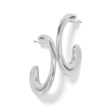 Brighton Cascade Silver Hoop Earrings at ooh la la! in Grapevine TX 76051