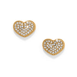 Brighton Illumina Celeste Heart Gold Post Earrings at ooh la la! in Grapevine TX 76051