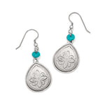 Mosaic Turquoise Teardrop French Wire Earrings