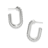 Brighton Jewelry, Silver Hoop Earrings, Pretty Tough Collection, Studded Link Earrings, Designer Silver Hoops, Edgy Fashion Jewelry, Women's Statement Earrings. at ooh la la! in Grapevine TX 76051