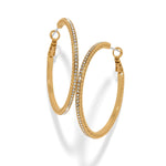 Brighton Meridian Eclipse large gold hoop earrings with crystal pavé detailing