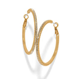 Brighton Meridian Eclipse large gold hoop earrings with crystal pavé detailing