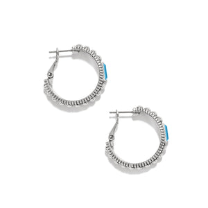 Brighton Pretty Tough Gem Hoop Earrings in Aqua at ooh la la! in Grapevine TX 76051