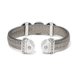 Mosaic Two Tone Leather Disc Cuff Bracelet