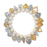 Brighton One Heart Pearl Stretch Bracelet at ooh la la in Grapevine TX 76051