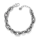 Brighton jewelry, Pretty Tough collection, silver link necklace, JM0212, adjustable silver necklace, women's designer chain, silver plated jewelry, edgy statement necklace. at ooh la la! in Grapevine TX 76051