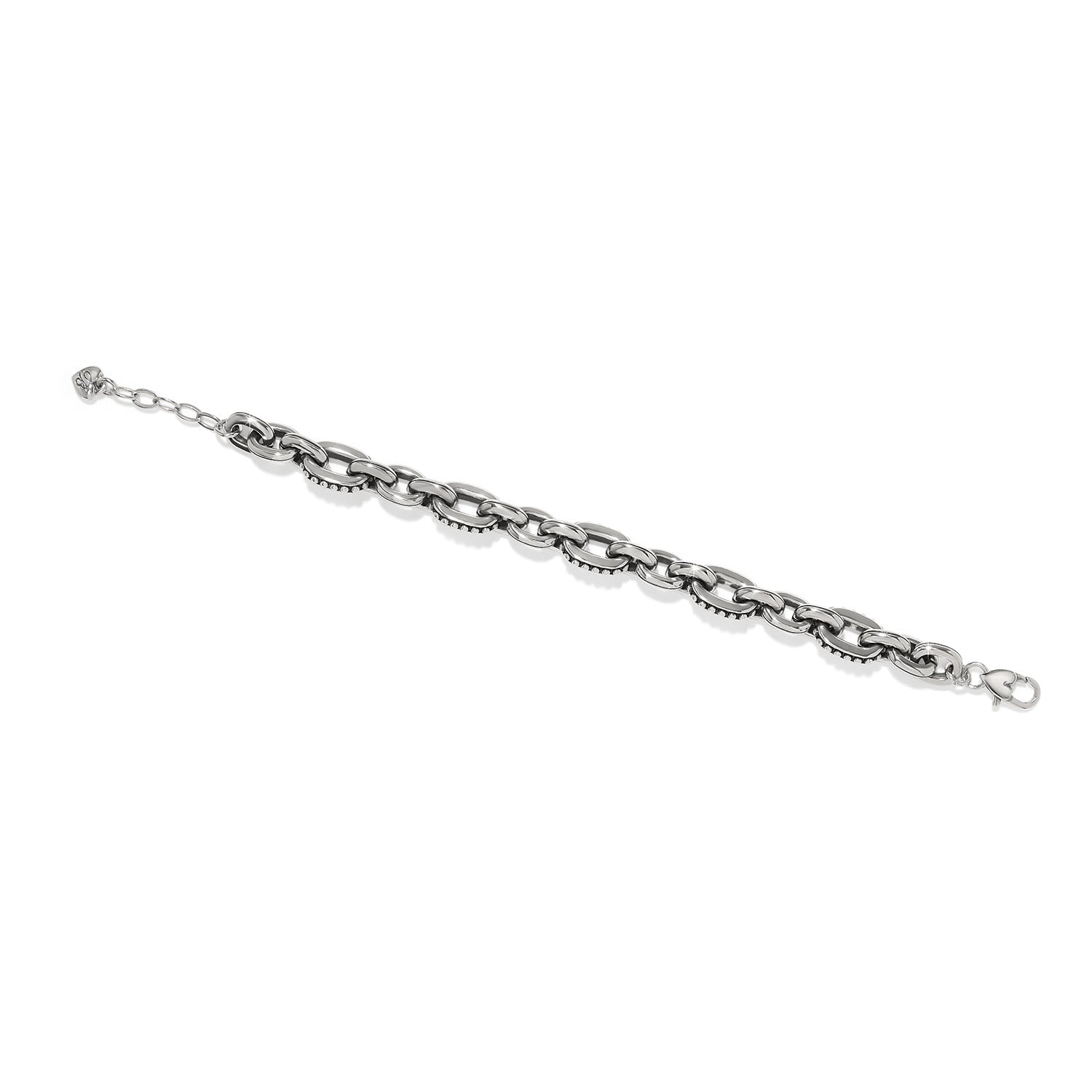 Brighton jewelry, Pretty Tough collection, silver link bracelet, women's adjustable bracelet, chunky silver bracelet, designer link jewelry, silver plated bracelet, JF0448, studded link bracelet. at ooh la la in Grapevine TX 76051