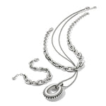 Brighton jewelry, Pretty Tough collection, silver link bracelet, women's adjustable bracelet, chunky silver bracelet, designer link jewelry, silver plated bracelet, JF0448, studded link bracelet. at ooh la la in Grapevine TX 76051