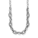 Brighton jewelry, Pretty Tough collection, silver link necklace, JM0212, adjustable silver necklace, women's designer chain, silver plated jewelry, edgy statement necklace. at ooh la la! in Grapevine TX 76051