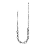 Brighton jewelry, Pretty Tough collection, silver link necklace, JM0212, adjustable silver necklace, women's designer chain, silver plated jewelry, edgy statement necklace. at ooh la la! in Grapevine TX 76051