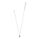 Brighton Halo Gemma Petite Round Tanzanite Necklace with silver chain and purple gemstone pendant
