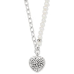 Contempo Heart Pearl Charm Necklace