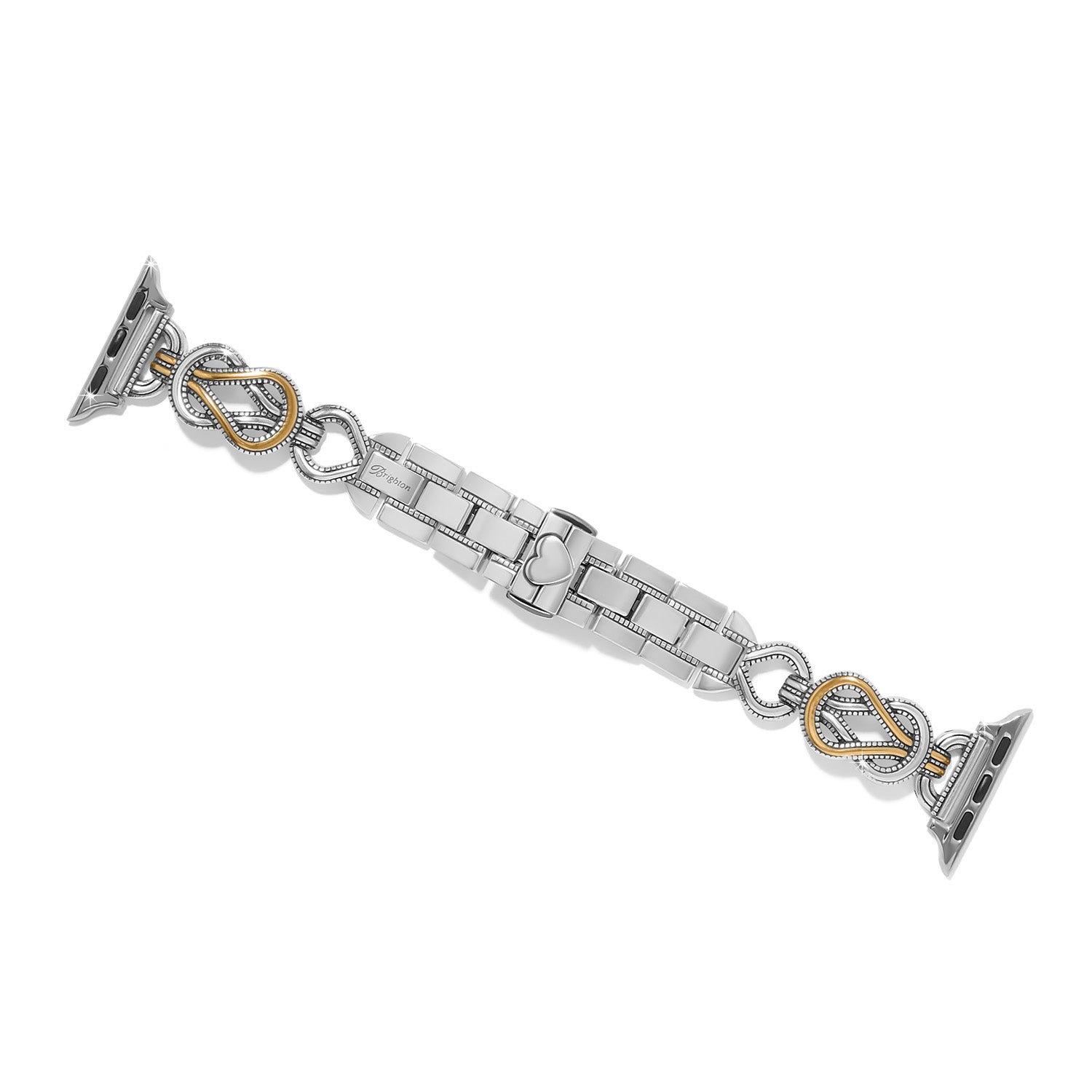 Brighton Apple Watch Band, Interlok Harmony, Two-tone watch strap, Silver and Gold Apple Watch band, designer watch jewelry, luxury Apple Watch accessory, Brighton W30662, women's designer watch band. at ooh la la! in Grapevine TX 76051
