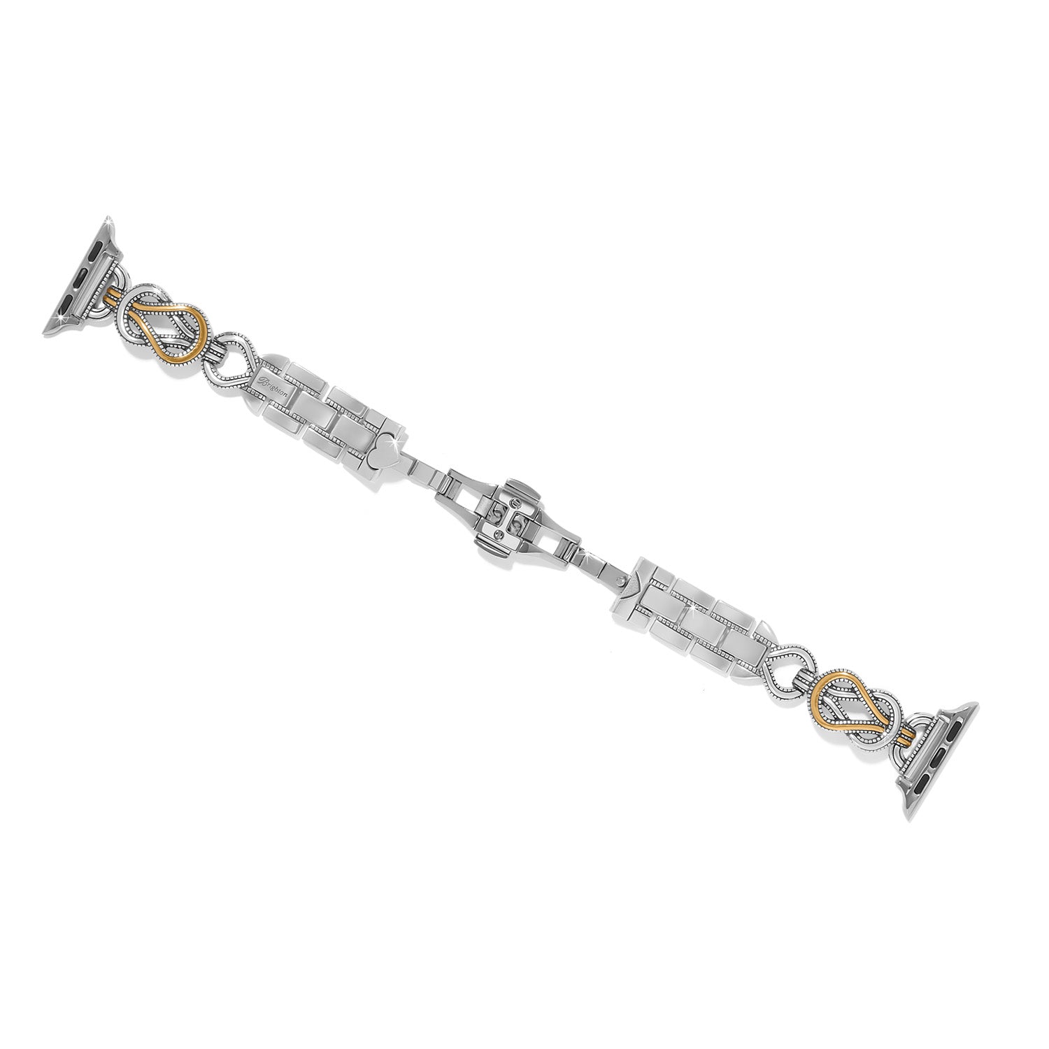 Brighton Apple Watch Band, Interlok Harmony, Two-tone watch strap, Silver and Gold Apple Watch band, designer watch jewelry, luxury Apple Watch accessory, Brighton W30662, women's designer watch band. at ooh la la! in Grapevine TX 76051