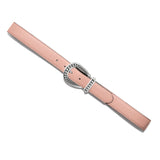 Brighton Really Tough Reversible Belt in pink leather with decorative silver studded buckle