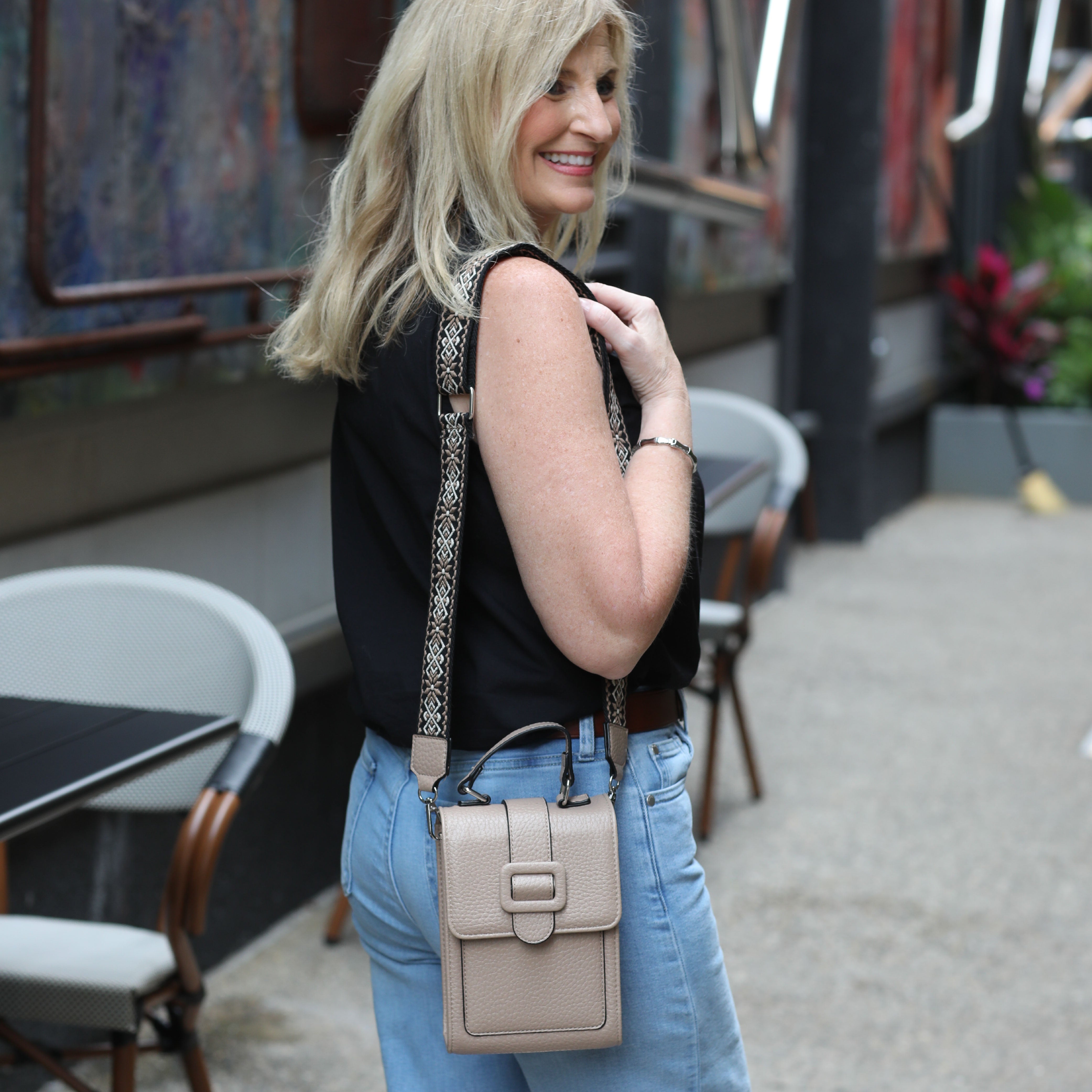 Reba Crossbody in mocha at ooh la la! in Grapevine TX 76051